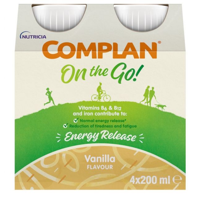 Complan On The Go Energy Release Drink Vanilla Flavour 4x200ml