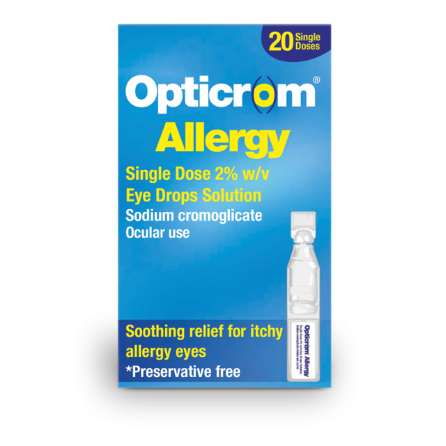 Opticrom Allergy Eye Drops - 20 Single Doses (Preservative Free)