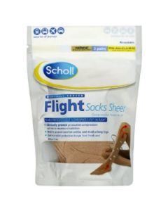 Scholl Flight Socks Sheer Size 6.5-8  2 Pairs
