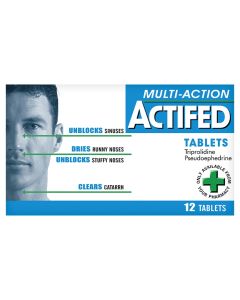 Actifed Multi Action Tablets 12 Tablets