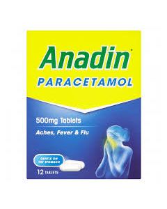 Anadin Paracetamol Tablets 12