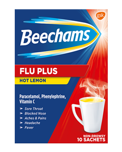 Beechams Flu Plus Hot Lemon Sachet 10