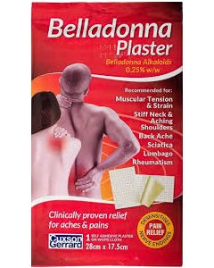 Belladonna Plasters White Cloth 28cm X 17.5cm