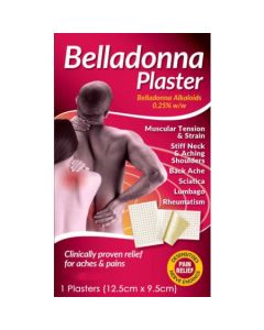  Belladonna Plasters White Cloth 12.5cm x 9.5cm 2 pack