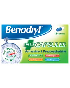 Benadryl Plus Capsules 12 