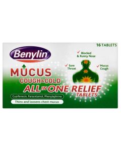 Benylin Mucus Cough & Cold All in One Relief Tablets 16 