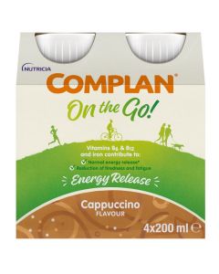 Complan On The Go Energy Release Drink Cappuccino Flavour 4x200ml