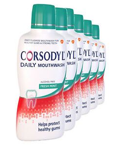 Corsodyl Daily Fresh Mint Alcohol Free Mouthwash 500ml - 6 pack