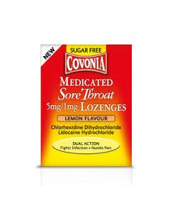 Covonia Medicated Sore Throat 5mg/1mg Lozenge Lemon 36