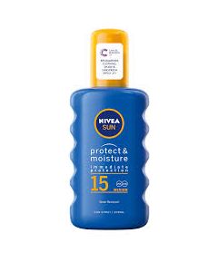 NIVEA SUN Suncream Spray SPF 15, Protect & Moisture, 200ml