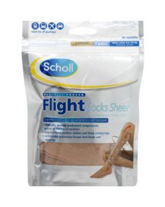 Scholl Flight Socks Sheer Size 4-6 2 Pairs