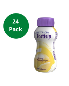 24 x Fortisip Banana High Energy Milkshake Supplement 200ml Bottle 