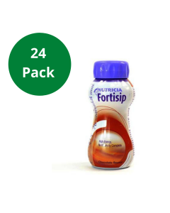 24 x Fortisip Chocolate High Energy Milkshake Supplement 200ml Bottle 