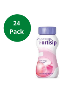 Fortisip Strawberry High Energy Milkshake Supplement 200ml Bottle - 24 Pack