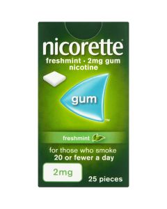 Nicorette Freshmint Gum 2mg 25 Pieces
