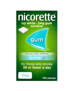 Nicorette Icy White Gum 2mg 105 Pieces