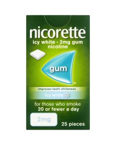 Nicorette Icy White Gum 2mg 25 Pieces