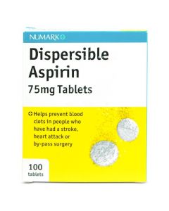 Numark Dispersible Aspirin Tablets 75mg 100