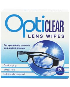 Opticlear Lens Wipes 26-  6 packs - 156 Wipes