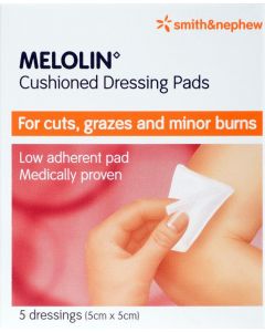 Melolin Low-adherent Absorbent Dressing Consumer/otc Pack 5cm X 5cm 5 Consumer/otc Pack