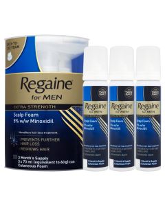 Regaine for Men Extra Strength Scalp Foam 5% 73ml Triple Pack