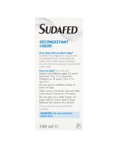 Sudafed Decongestant Liquid 100ml