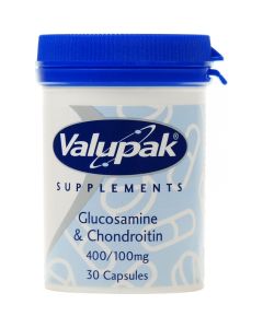 Valupak Glucosamine & Chondroitin Capsules 400/100mg 30